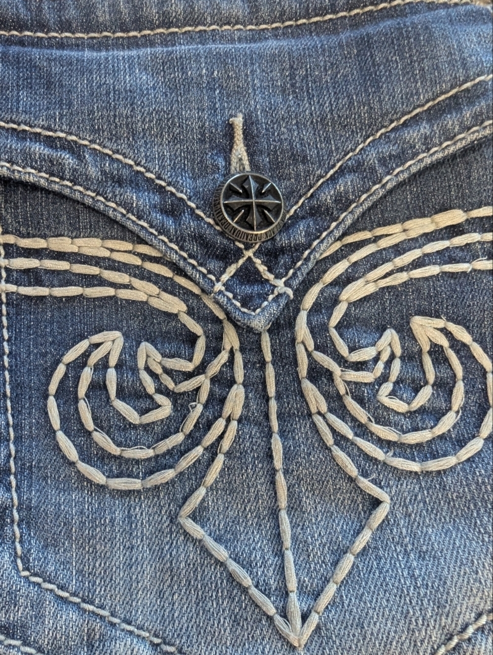 Affliction Men’s Cooper Relaxed Boot Cut Distressed Premium Biker Jeans Size 40 - Picture 8 of 16